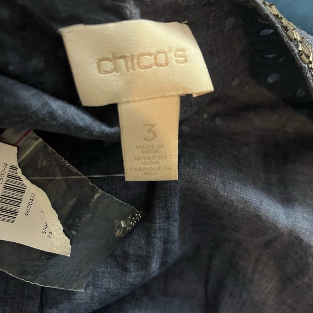 Blue Embroidered Open Jacket - Picture 9 of 10